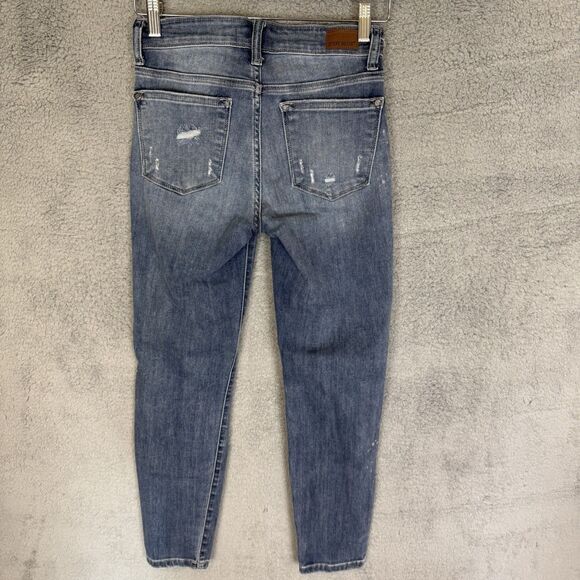 S Judy Blue Jeans Blue Womens 3/26 Denim Relaxed Fit Distressed Medium Washed - Picture 8 of 11